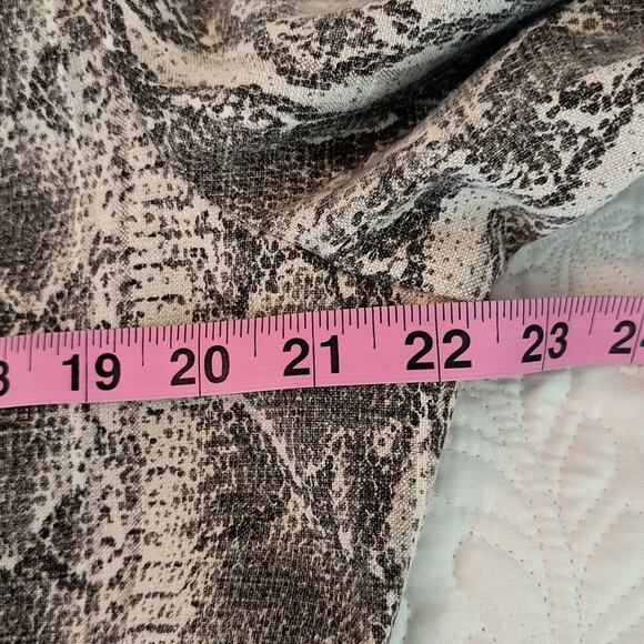 Doncaster Linen Blend Moto Jacket Wmn's Sz 16 Gray Brown Snakeskin print Blazer - Picture 9 of 16